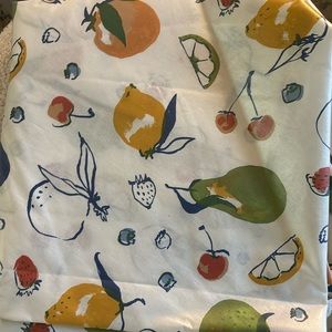 Threshold Fruit Print Oil Cloth round Tablecloth Wipeable